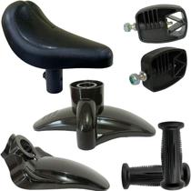 Kit Com Selim Manoplas Pedal Para Bicicleta do Ao 12 Nathor