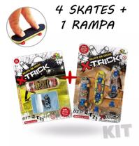 Kit com skates de dedo com obstáculos mini skate com rampa brinquedo radical - ART