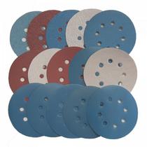Kit com Todas os Discos de Lixa para Lixadeira Roto Orbital