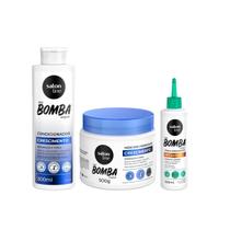 Kit com Tônico Fortalecedor Antiqueda + Condicionador + Máscara de Hidratação SOS Bomba Salon Line