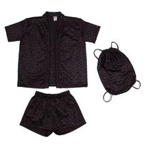 Kit Com Três Peças Estampado Com Estrelas Pretas Kit Com Três Peças Estampado Com Estrelas Pretas