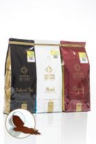 Kit com três unidades, uma de cada café, 500 gr, moído.