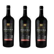 Kit Com Três Vinhos Pérgola Seleção Tinto Suave 1 Litro