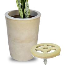 Kit Com Vaso de Planta + Suporte Com Rodas Para Decoração