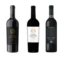 Kit com vinho tinto seco Português vinícola Caves do Monte