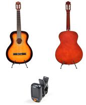 Kit com violão land acustico nylon sunburst ln-39 sb afinador Kit com violão land acustico nylon sunburst ln-39 sb afinador