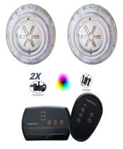 Kit Comando Rgb 2 Saídas Auxiliares + 2 Led 9W P Piscina