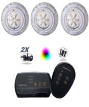 Kit Comando Rgb 2 Saídas Auxiliares + 3 Led 9W P Piscina