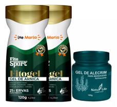 Kit Combate a Dor: 2 FitoSport Gel de Arnica Fitogel 21 Ervas + Gel Massageador de Alecrim