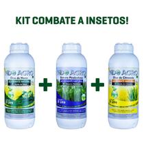 KIT COMBATE A INSETOS (Oleo de neem/oleo de citronela/extrato pirolenhoso) 1L cada