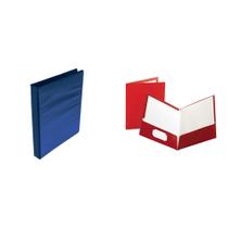 Kit combinado Casafoyer de polipropileno D-Ring View Binder e portfólio de 25 laminados