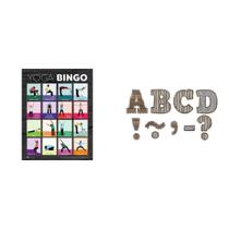 Kit combinado de cartões de bingo Casafoyer Yoga com letras magnéticas
