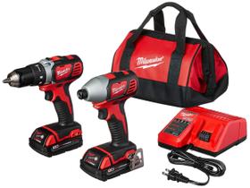 Kit combinado de furadeira compacta Milwaukee 2691-22 18V e impacto Kit combinado de furadeira compacta Milwaukee 2691-22 18V e impacto