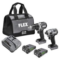 Kit combinado de furadeira e impacto sem fio FLEX FXM201-2A 24V Kit combinado de furadeira e impacto sem fio FLEX FXM201-2A 24V