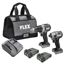 Kit combinado de furadeira e impacto sem fio FLEX FXM201-2A 24V