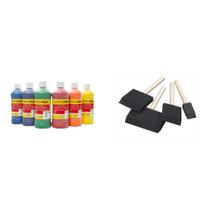 Kit combinado de tintas para dedos laváveis e pincéis de espuma em cunha Casafoyer para projetos de arte criativos Kit combinado de tintas para dedos laváveis e pincéis de espuma em cunha Casafoyer para projetos de arte criativos