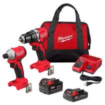 Kit combinado Milwaukee M18 Compact Brushless para 2 ferramentas com acessórios Kit combinado Milwaukee M18 Compact Brushless para 2 ferramentas com acessórios