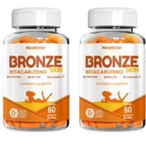 Kit Combo 02 UND Bronze Skin Betacaroteno Urucum 120 Cápsulas Bronzeamento da Pele Natunéctar