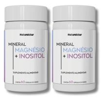Kit Combo 02X Magnésio Quelato com Inositol 120 Cápsulas Suplemento Premium Natunéctar