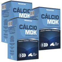 Kit Combo 03 UND Cálcio MDK 600mg Magnésio Vitamina D K2 180 Cápsulas Suplemento Alimentar Natunéctar