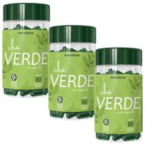 Kit Combo 03 UND Chá Verde Cápsulas Suplemento Alimentar Natural 180 Cápsulas Natunéctar