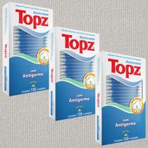 Kit Combo 03 UND Hastes Flexíveis Com Pontas de Algodão 150 Unidades TOPZ