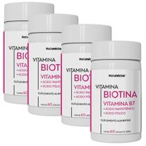Kit Combo 04 UND Biotina Ácido Pantotênico Ácido Fólico 240 cápsulas Fortalecedor de Unhas e Cabelo Natunéctar Kit Combo 04 UND Biotina Ácido Pantotênico Ácido Fólico 240 cápsulas Fortalecedor de Unhas e Cabelo Natunéctar