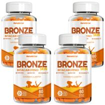 Kit Combo 04 UND Bronze Skin Betacaroteno Urucum 240 Cápsulas Bronzeamento da Pele Natunéctar