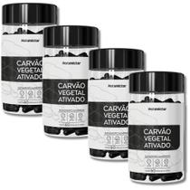 Kit Combo 04 UND Carvão Vegetal Ativado Puro Total 240 Caps Natunéctar