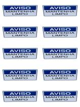 KIT COMBO 10 Placa de Sinalização aviso mantenha limpo 15x25