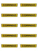 KIT COMBO 10 Placa de Sinalização CORREIO 7 X20 CM AMARELO