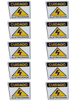 KIT COMBO 10 Placa DE Sinalização CUIDADO ELETRICIDADE 20X30