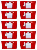 KIT COMBO 10 Placa de Sinalização EXTINTOR 20X20 CM VERMELHA