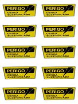 KIT COMBO 10 Placa de Sinalização PERIGO CERCA ELETRIFICADA KIT COMBO 10 Placa de Sinalização PERIGO CERCA ELETRIFICADA