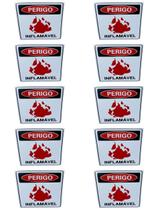 KIT COMBO 10 Placa DE Sinalização PERIGO INFLAMAVEL 20 X 30