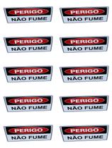 KIT COMBO 10 Placa DE Sinalização PERIGO NÃO FUME 20 X 30 CM