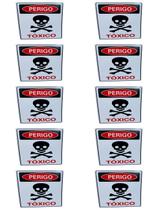 KIT COMBO 10 Placa DE Sinalização PERIGO TOXICO 20 X 30 CM