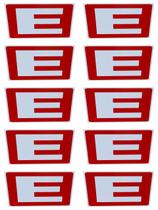 KIT COMBO 10 Placa de Sinalização SIMBOLO LETRA E 20X20 CM