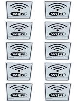 KIT COMBO 10 Placa de Sinalização WI FI 15x20cm SENHA BRANCO