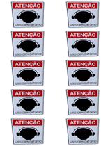 KIT COMBO 10 Placa Sinalização OBRIGATORIO ABAFADOR OUVIDO