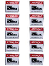 KIT COMBO 10 Placa Sinalização OBRIGATORIO BOTA SEGURANÇA