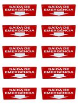 KIT COMBO 10 Placa Sinalização SAIDA DE EMERGENCIA 20X30 CM ATACADO