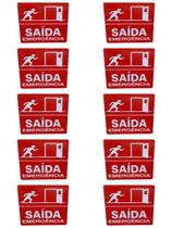 KIT COMBO 10 Placa Sinalização SAIDA DE EMERGENCIA ATACADO