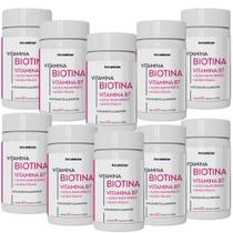 Kit Combo 10 UND Biotina Biotina Ácido Pantotênico Ácido Fólico 600 cápsulas Fortalecedor de Unhas e Cabelo Natunéctar