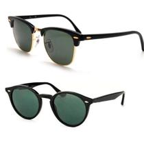 Kit Combo 2 Óculos De Sol Clubmaster + 2180 Lente Cristal Proteção UV400 Moderno Kit Combo 2 Óculos De Sol Clubmaster + 2180 Lente Cristal Proteção UV400 Moderno