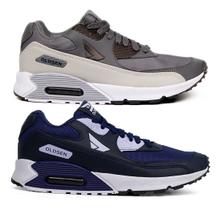 Kit Combo 2 Pares Tênis Masculino Sola Alta Confortavel