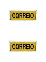 KIT COMBO 2 Placa de Sinalização CORREIO 7 X20 CM AMARELO KIT COMBO 2 Placa de Sinalização CORREIO 7 X20 CM AMARELO