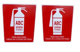 kit combo 2 Placa de Sinalização extintor ABC 20X20 todas