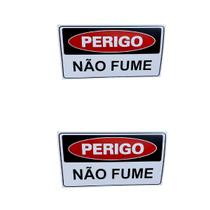 KIT COMBO 2 Placa DE Sinalização PERIGO NÃO FUME 20 X 30 CM