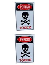 KIT COMBO 2 Placa DE Sinalização PERIGO TOXICO 20 X 30 CM